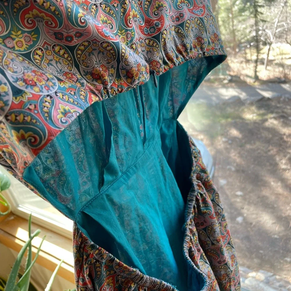 J CREW LIBERTY CUTOUT ORGANIC COTTON GIORGIA DUKE PRINT MAXI DRESS, size 10 - Picture 4 of 6